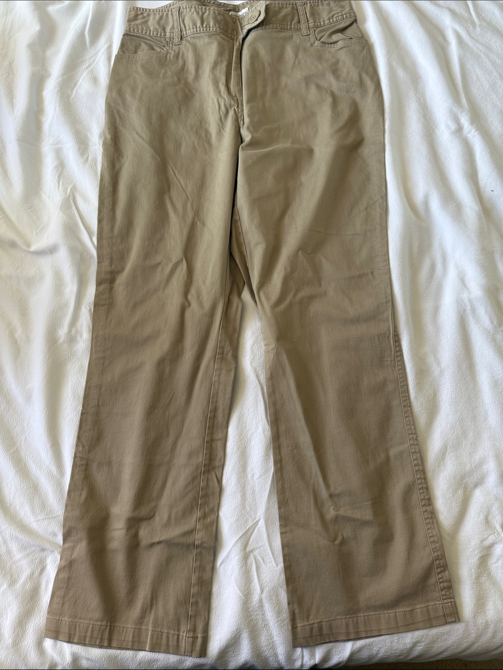 Dress Barn Women's Khaki Straight-Leg Chinos